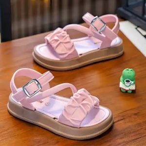 Girls Pink Ruffle Strap Sandals